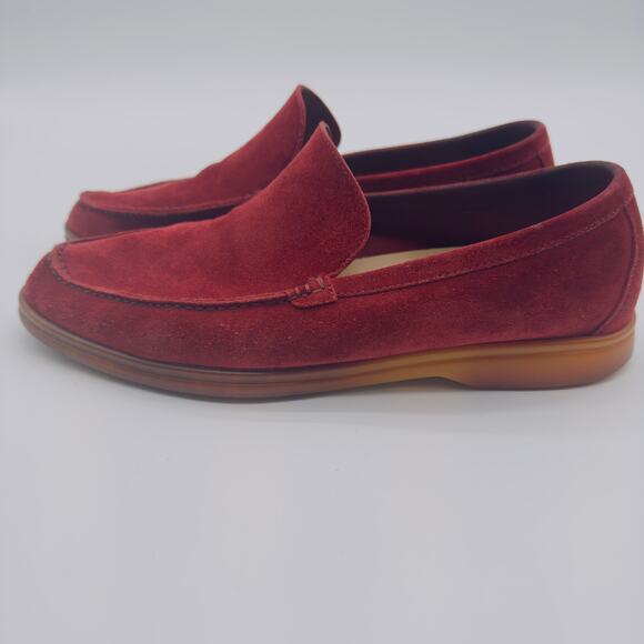 Loro Piana Summer Walk Men's Dried Red Suede Loafers Size 42/9 - Picture 4 of 14